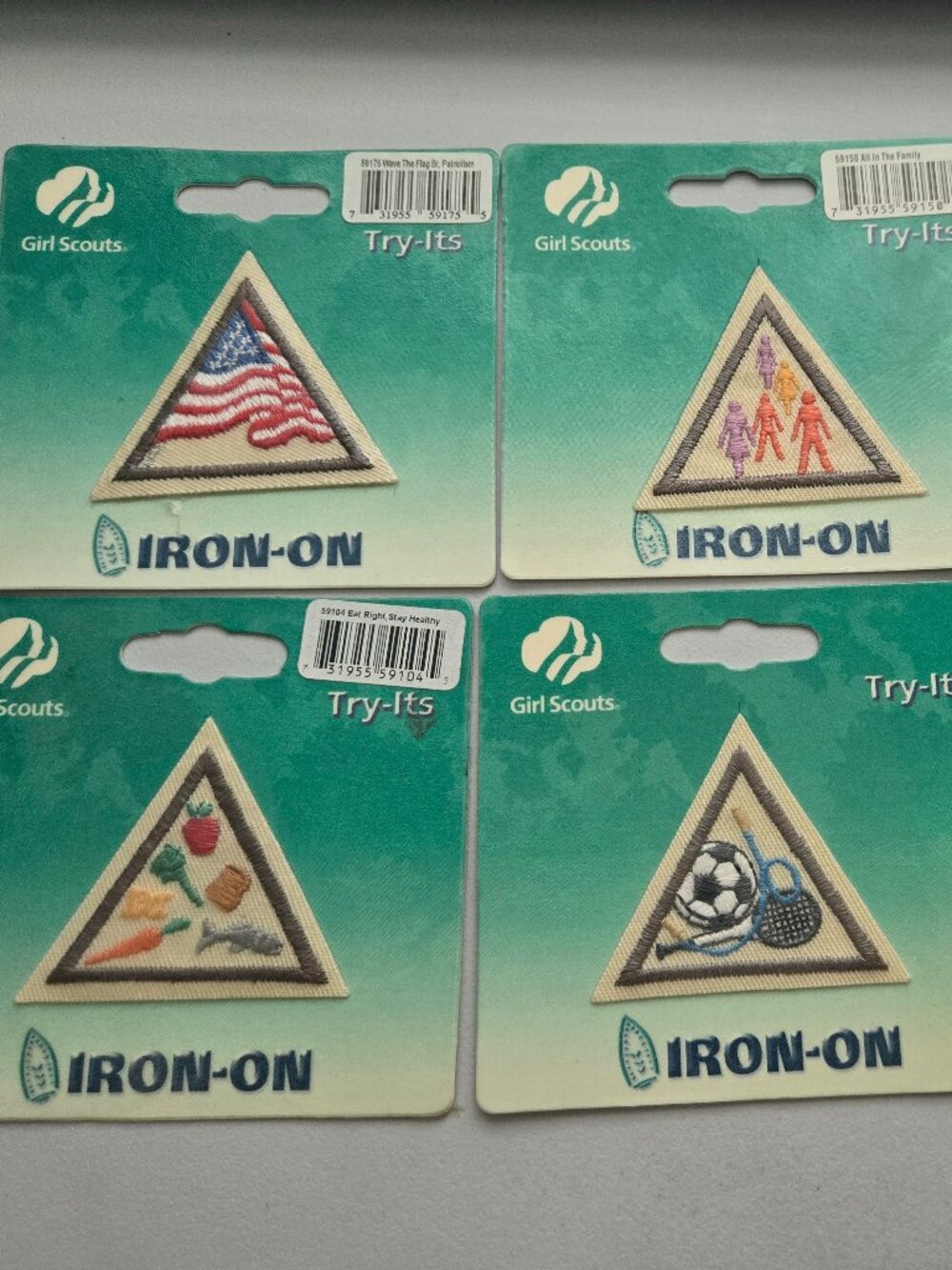 Vintage Girl Scouts Try-Its Iron-On Badges Patch Lot of 5 Sports Animals USA